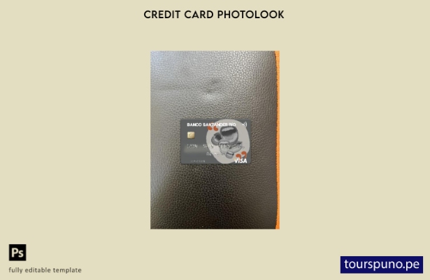 listo para imprimir plantilla frontal de aspecto fotográfico de tarjeta visa A 4